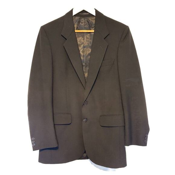 Monatic London Blazer 38 R Black Wool Blend Suit Jacket 2 Buttons Business